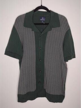 NWT Ben Sherman Men's Spruce/Button Down Polo Shirt Size Large